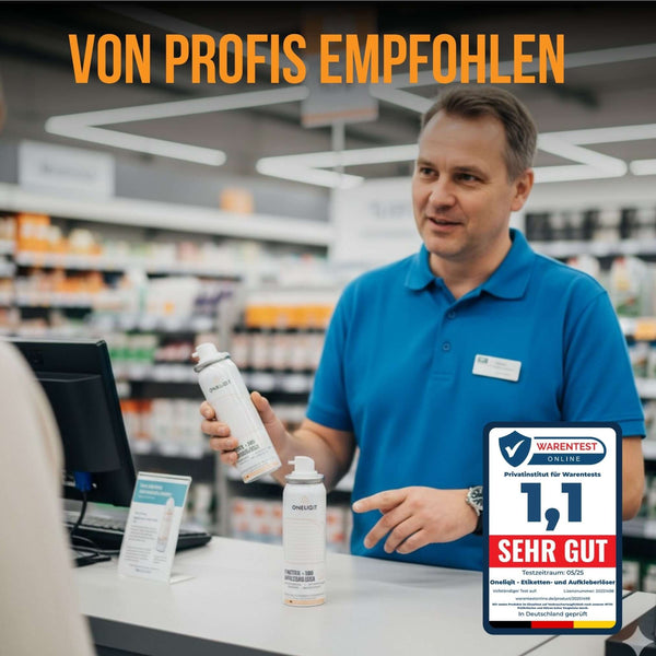 Etikettenlöser Etikettenentferner Spray 200ml von Profis empfohlen zur Entfernung von Kleberesten.