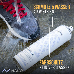 Schuh Imprägnierspray 400ml für alle Materialien schützt Schuhe vor Wasser und Schmutz, ideal für alle Materialien.