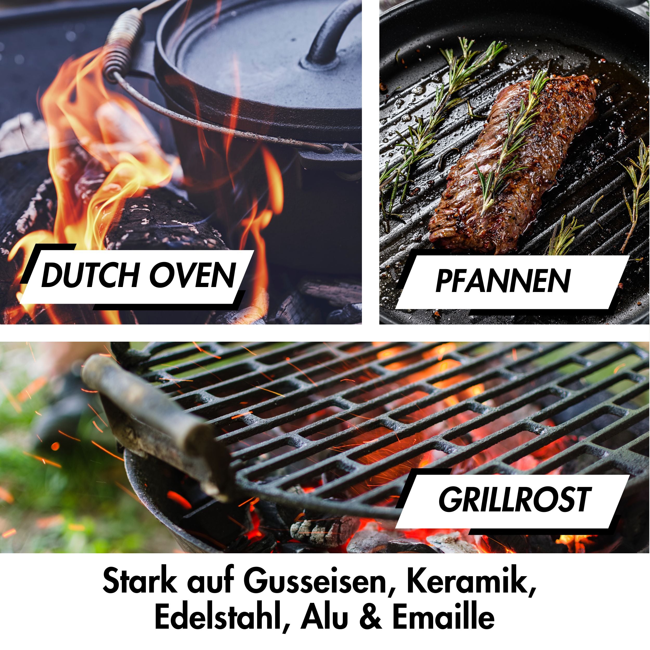 Grill & Gusseisen Pflegespray 400ml mit Antihaftfunktion für die einfache Pflege von Grillrost, Dutch Oven, Pfannen