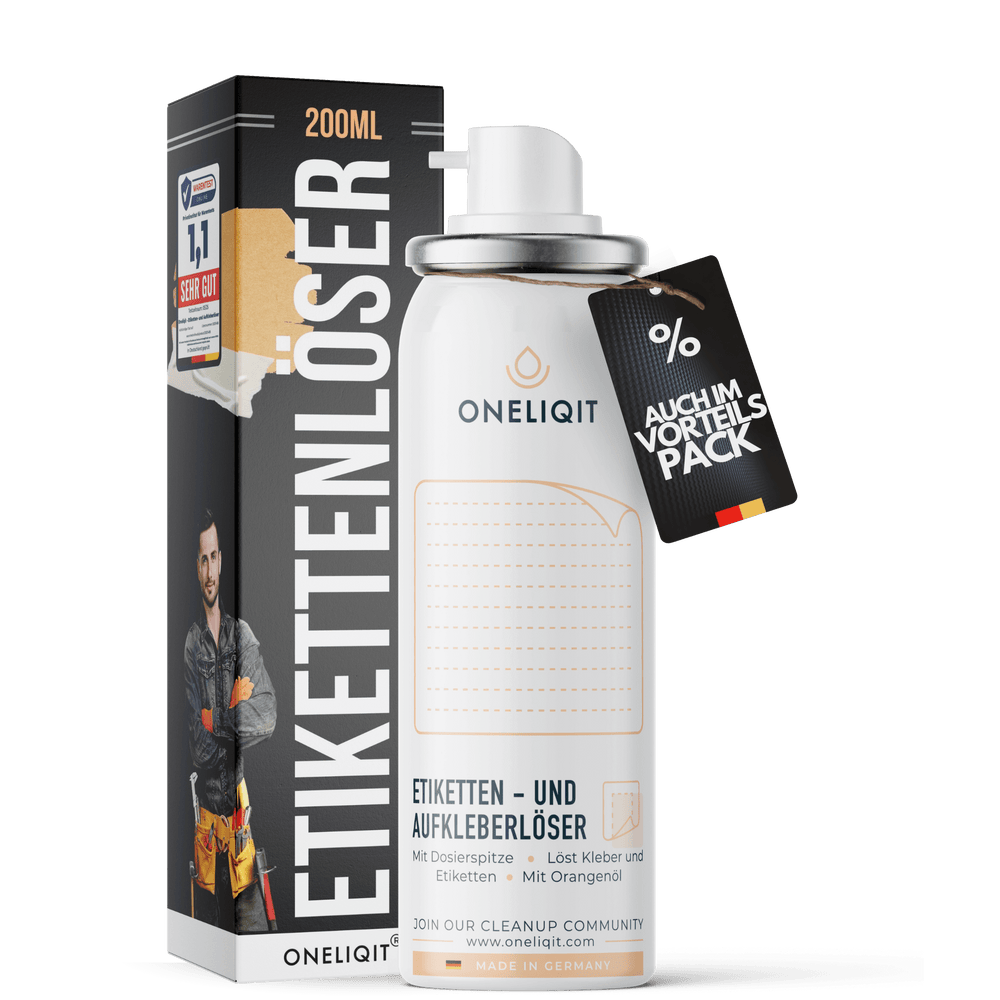Etikettenlöser Etikettenentferner Spray 200ml mit Orangenöl zur einfachen Entfernung von Kleberesten