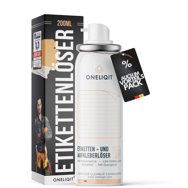 Etikettenlöser Etikettenentferner Spray 200ml mit Orangenöl zur einfachen Entfernung von Kleberesten