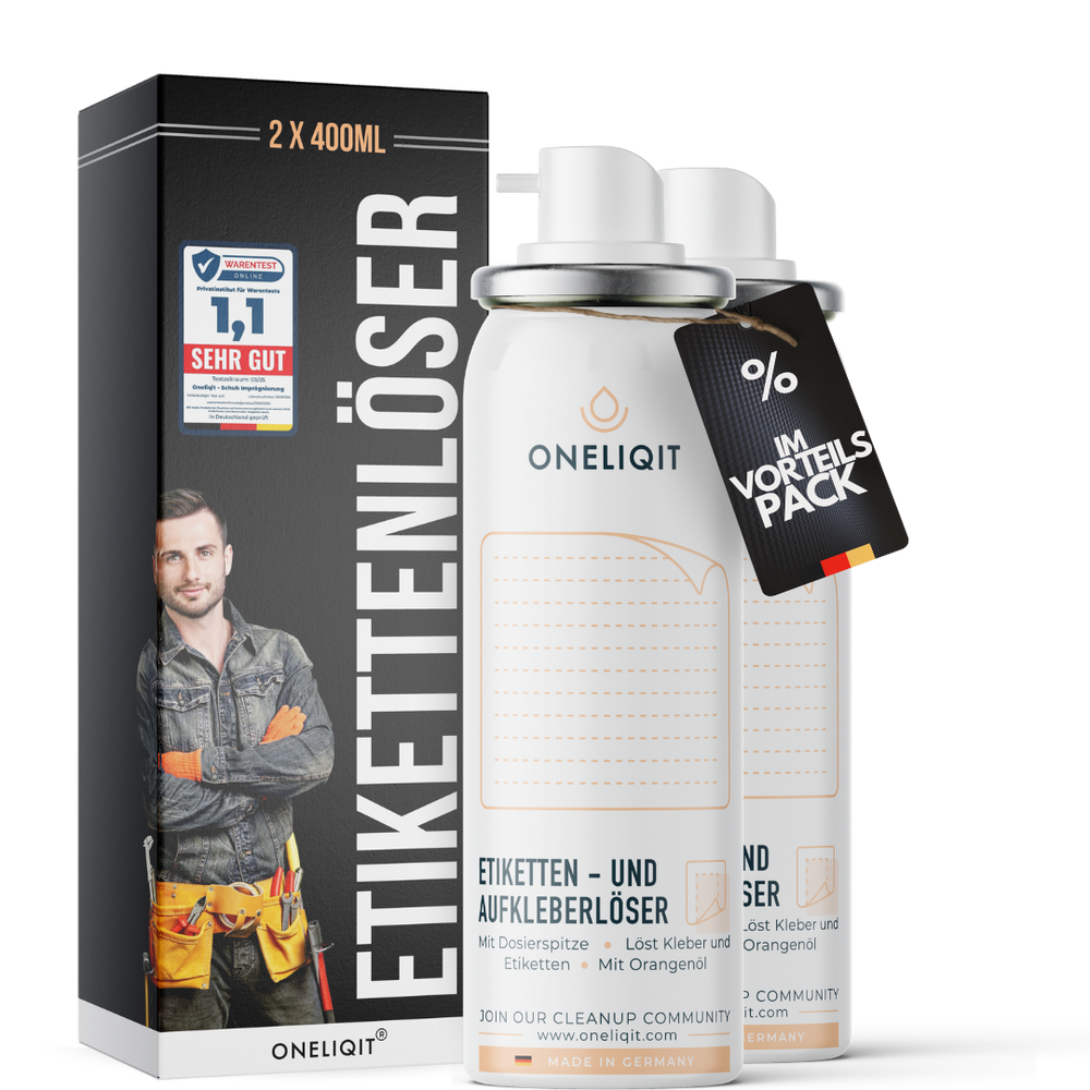 Etikettenlöser Etikettenentferner Spray Vorteilspack 2x 200ml mit Orangenöl zur einfachen Entfernung von Kleberesten
